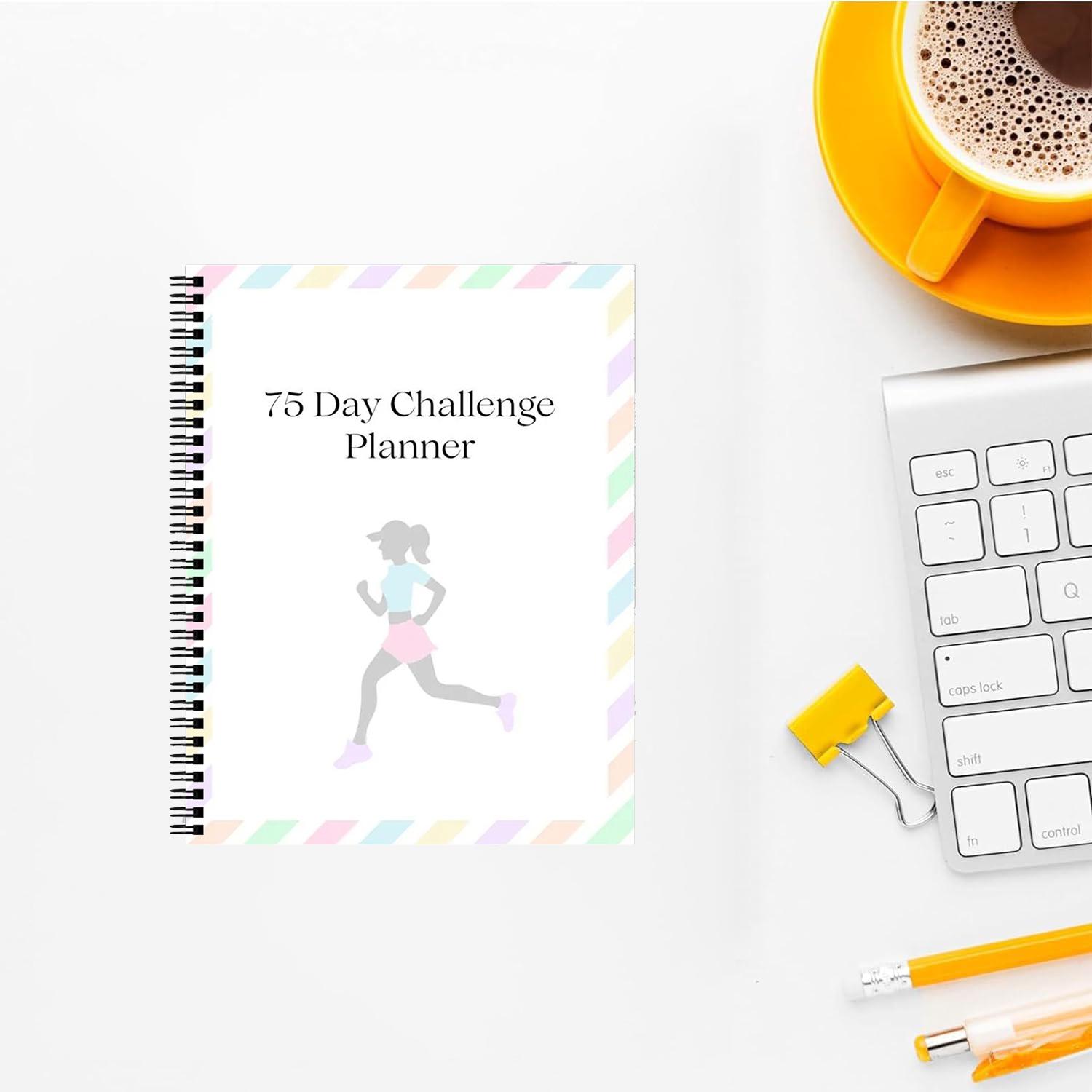 75-day Challenge Planner, 1pc Running Themed Planner Notebook, Personal Organizer for Home Office School, Weekly Planner, Productivity Planner, Spiral Bound Planner, Planner Calendar, Office Stationery & Supplies