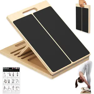 Space saving portable multi gear slant stretch board durable anti slip full set dual bands home rehab leg shaping trainer