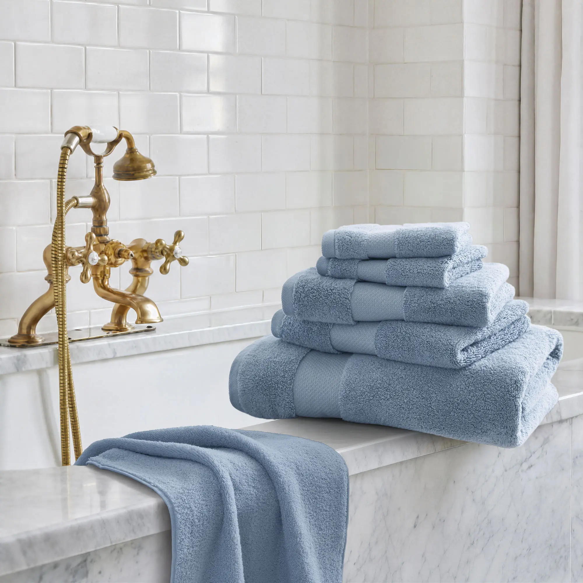 ARCH 6-Piece Cotton Bath Towel Set Soft Blue Highly Absorbent Quick Dry Bathroom Towels for Daily Use Guest Towel Set Machine Washable 6 Pack Towel Set for Home Hotel Spa, Home Furniture and Household Product Search Terms for US Online Shopping