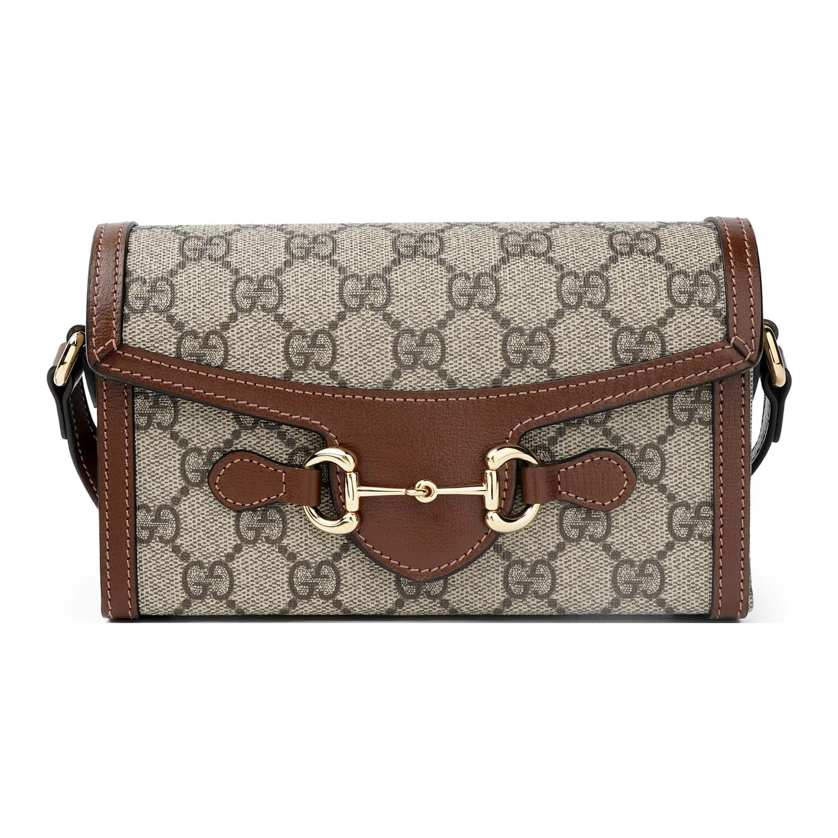 Gucci Horsebit 1955 Canvas and Leather Crossbody Bag – Unisex Mini Bag in Brown and Ebony