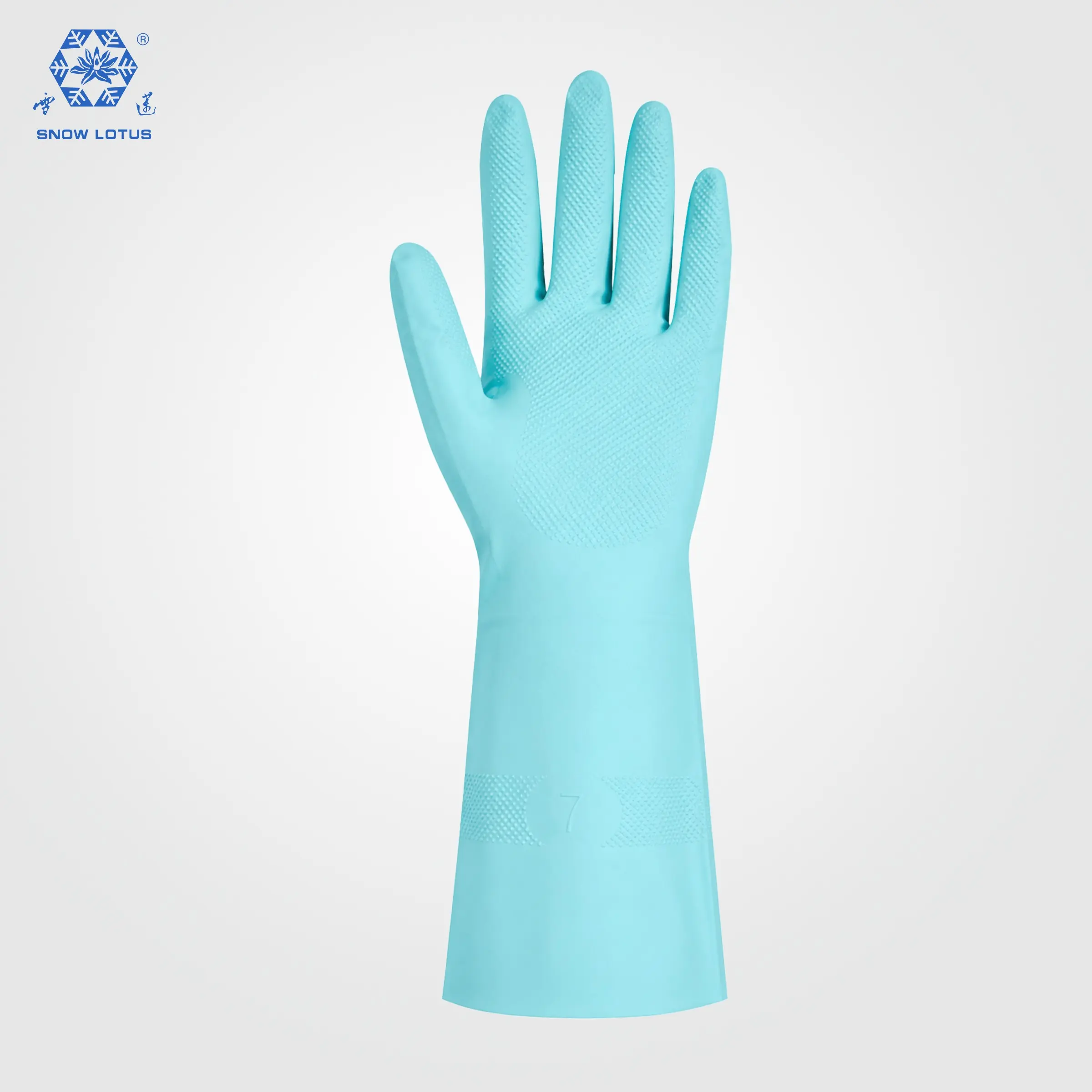 Extended Snow Lotus Blue Nitrile Gloves, Low Allergy Odorless Oilproof Waterproof, Kitchen Dishwashing, Bathroom Cleaning Essential