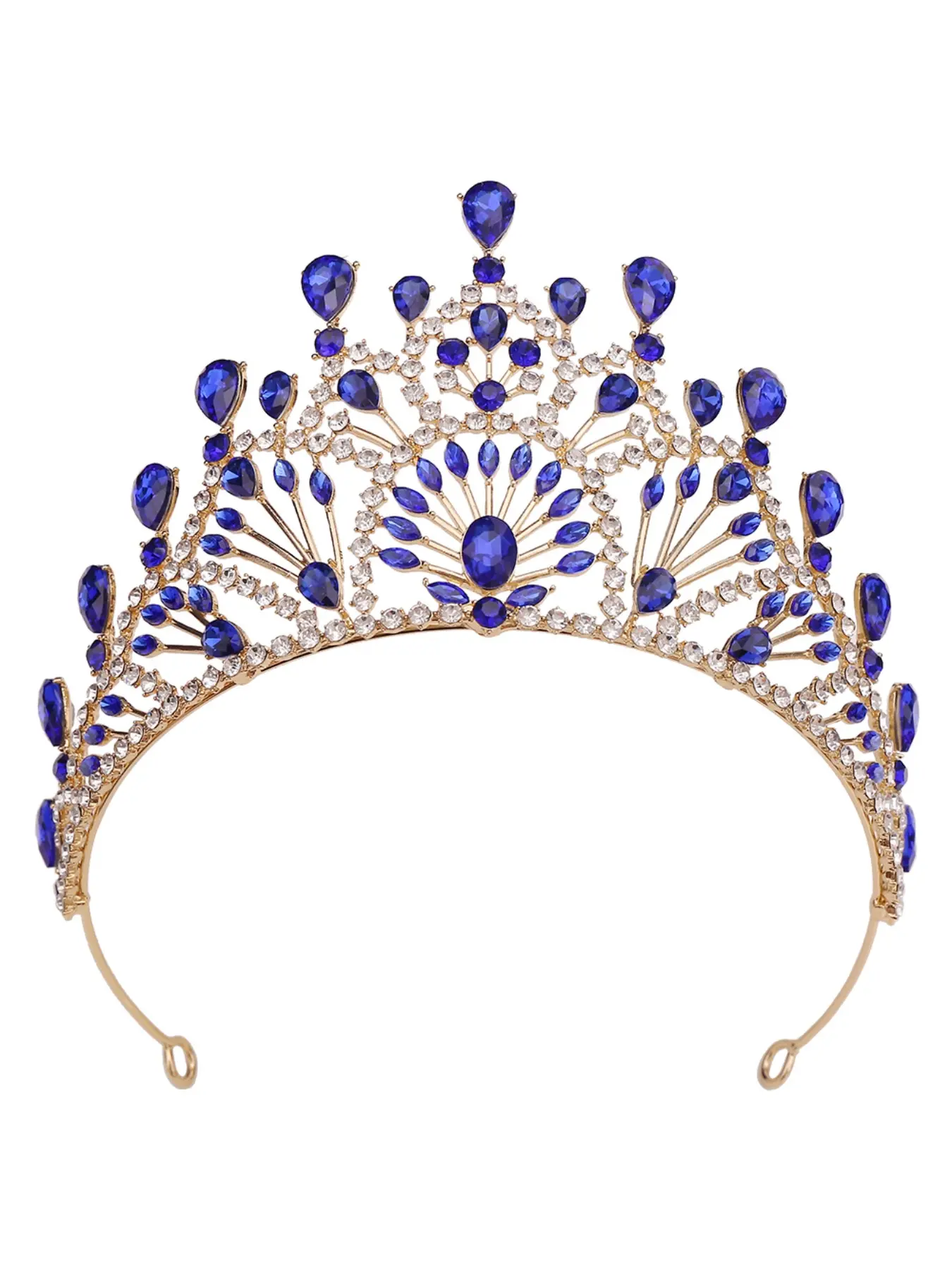 Bride European and American Vintage Crown for Women, Crystal Wedding Baroque Queen Gold Large Tiara Wedding Dress Accessories