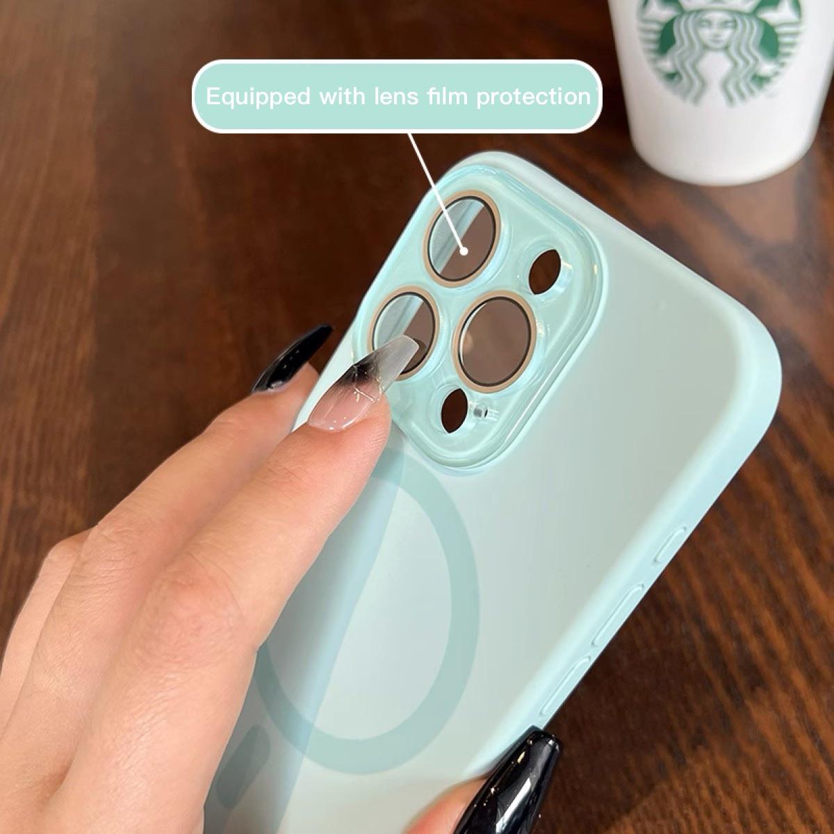 Very Soft Good hand feel Silicone magnetic Phone case for iPhone17 16 Pro Max 15 14 13 11 Plus, MagSafe, Glass Camera Protector Cover Built-in Lint Anti-fingerprint Anti-Drop Non-slip Cellphone Casing Protector Shockproof