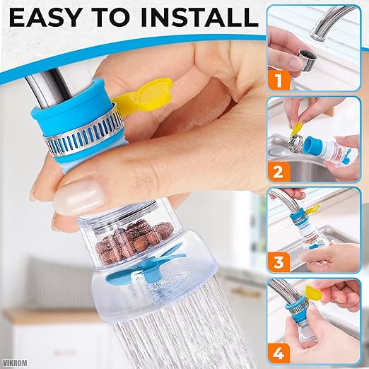 Faucet Filter Set - Water Faucet Extenders 360 Rotating,Adjustable Water Purifier for Sink (0.83 x 2.6 x 1.85),Easy to Install and Store, Reduce Water Waste, Good for Kitchen and Bathroom