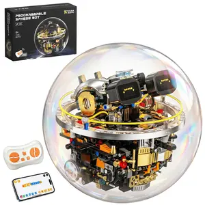 Stem Robot Building Kit, 804 Pieces with APP and Remote Control Ball Robot, Cool RC Toy, 17 LED Expressions, Cyberpunk Gift for Kids