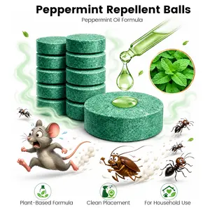 100% Natural Peppermint Oil Mouse & Pest Repellent Balls (12 Pack), Pesticide-Free, Pet Friendly, Safe Rodent Deterrent for Home, Garage, Indoor & Outdoor