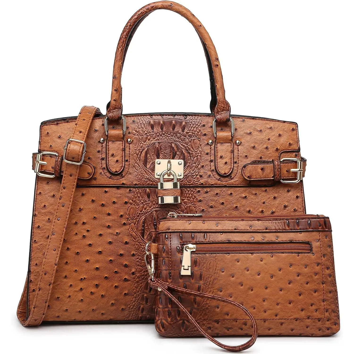 Women Fashion Satchel Handbags Purses Ladies Top Handle Tote Work  Bags with Matching Wristlet Wallet | Chic 2- Set