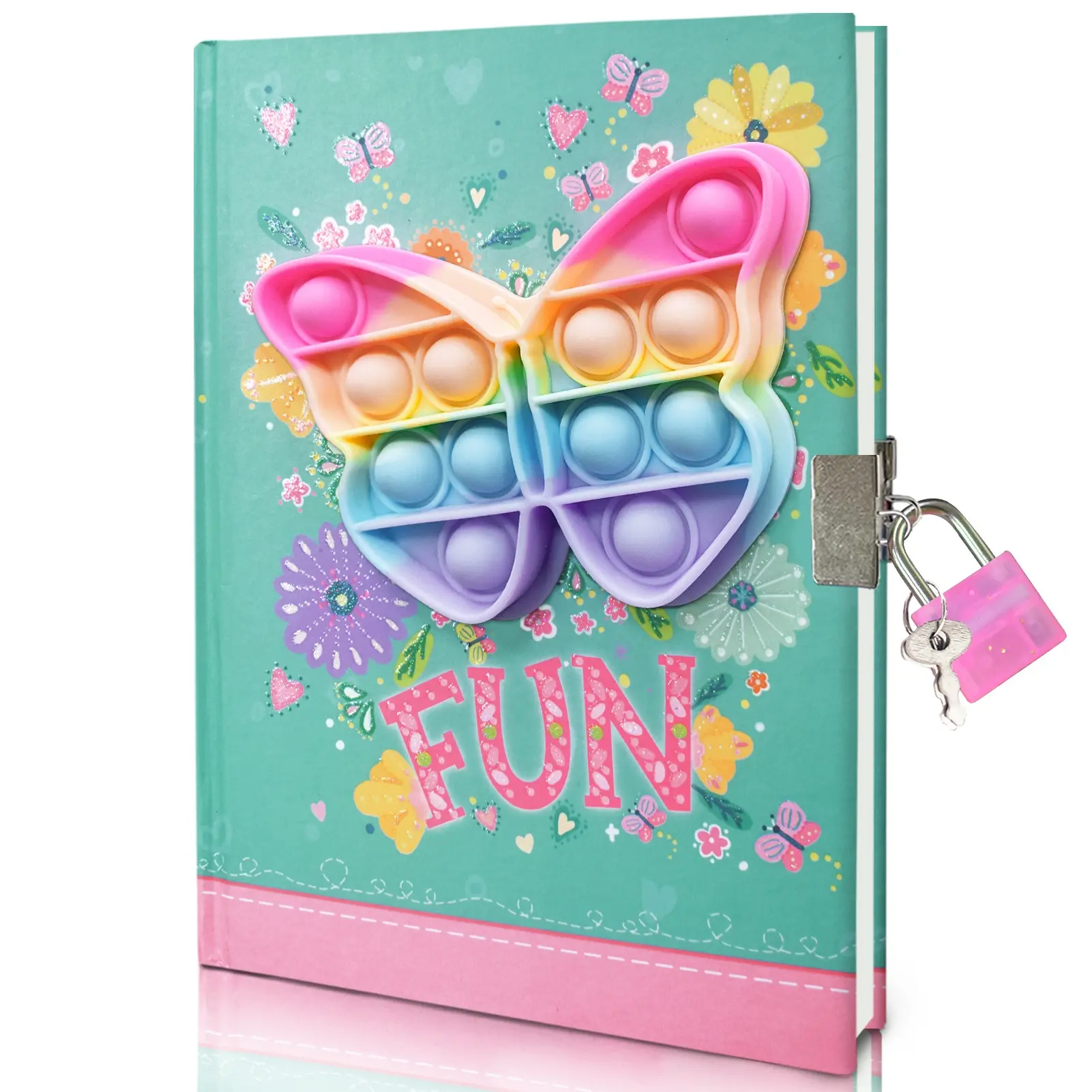 Lockable Teen Diary Notebook, Stress Relief Journal, 19x13 Cm, 160 Pages, Ideal for Teens, Perfect for School & Creative Expression