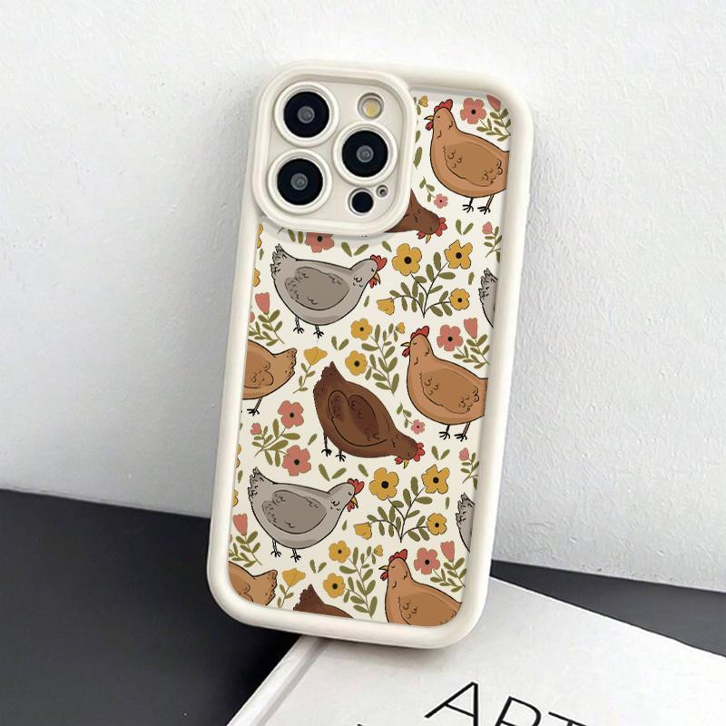 Chicken Pattern Phone Case, Anti-drop Cellphone Protective Case, Total Protective Shockproof Mobile Phone Cover for iPhone, Casing, Accessories