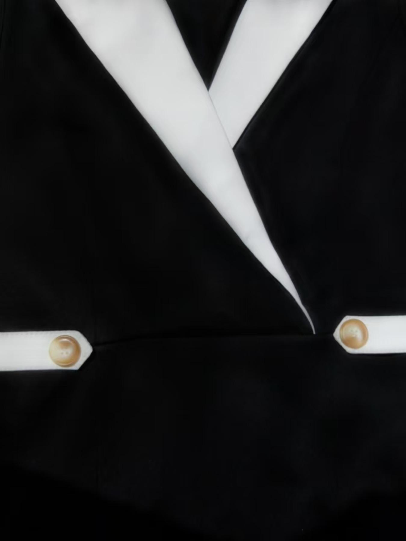 Women's Colorblock Dress, Casual Sleeveless Short Dress for Work Office Business, Ladies Summer Clothes