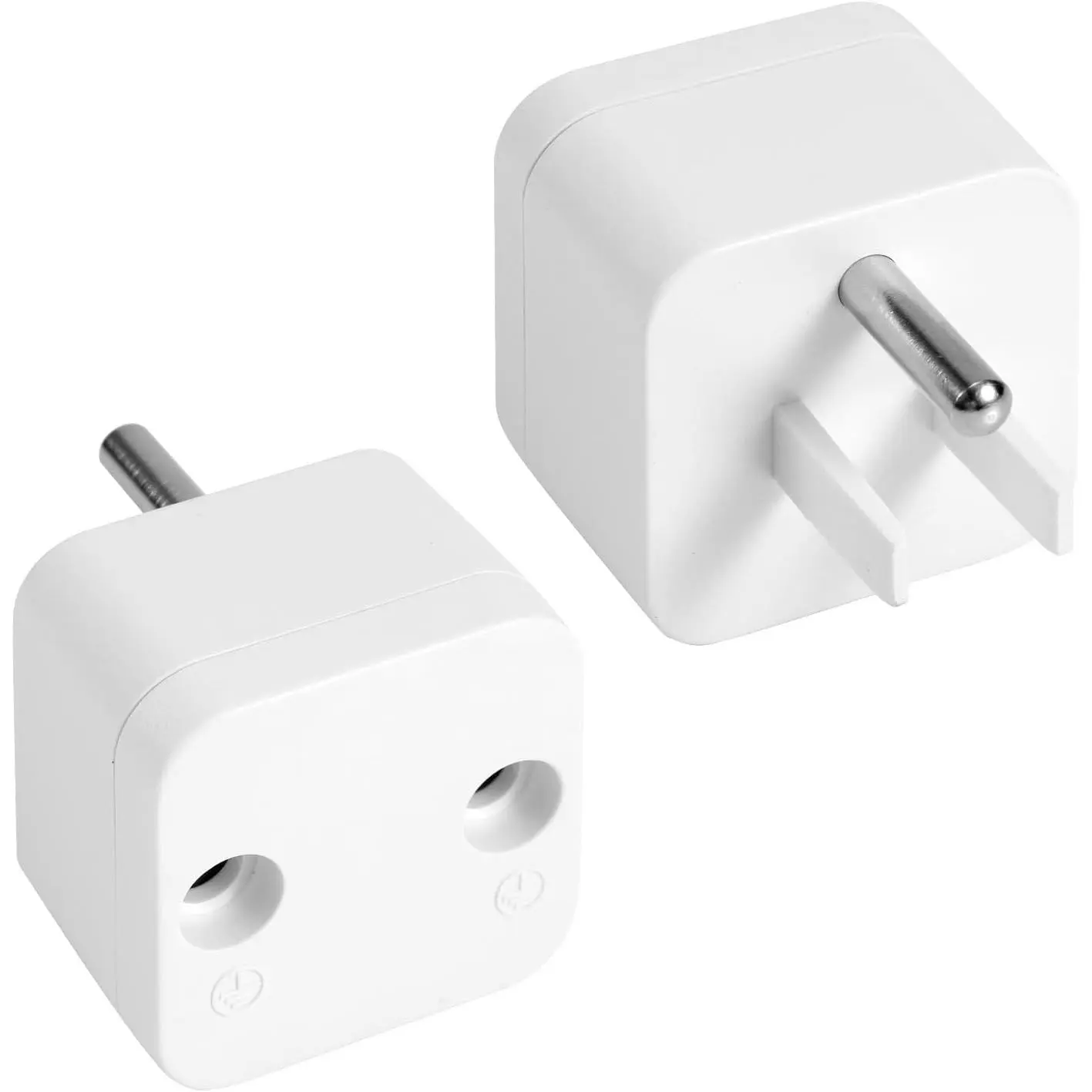 2 count Grounding Plug Adapter, Safety Ground Outlet Adapter  ABS Copper Material Socket Port Compatible with  Type B Outlet (White)