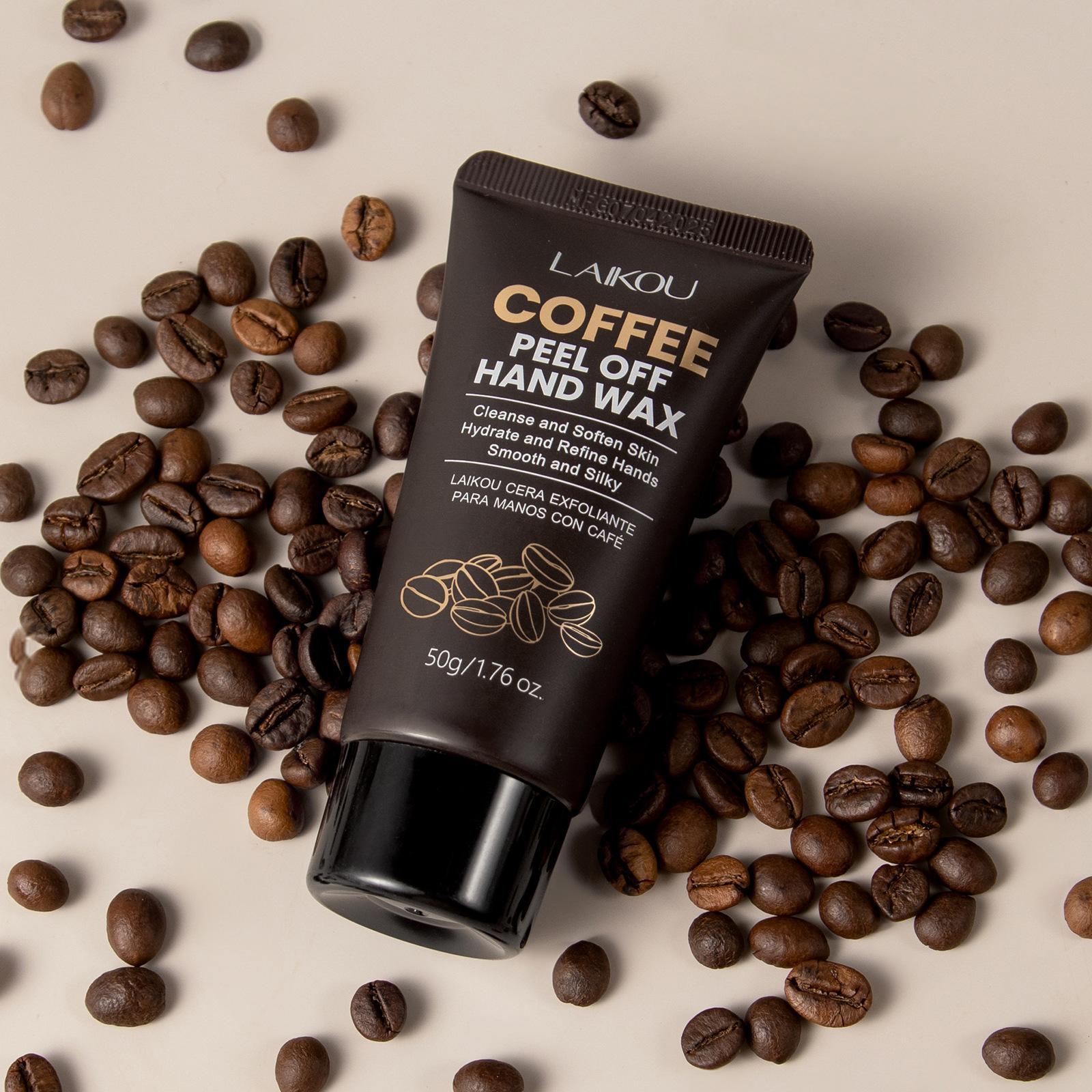 Coffee Peel Off Hand Mask 50g ， Exfoliating Hand Wax for Dead Skin Removal ， Deep Cleansing & Moisturizing Hand Treatment ，Smooth Soft Hands ， Travel Size Portable Jar