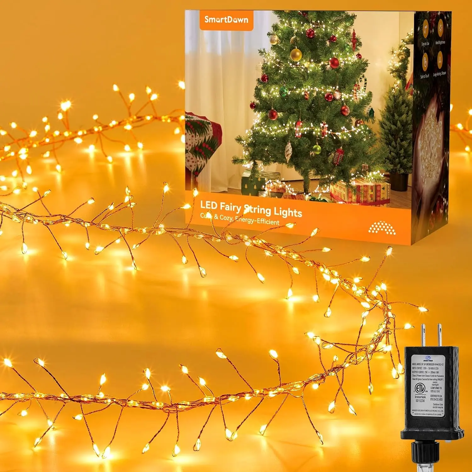 Fairy Lights Plug in for Bedroom Classroom | 10FT 388-LED Twinkle String Lights for Bedroom, Firecracker Lights for Ceiling Wreath Window Wedding Christmas Tree DecorGift.