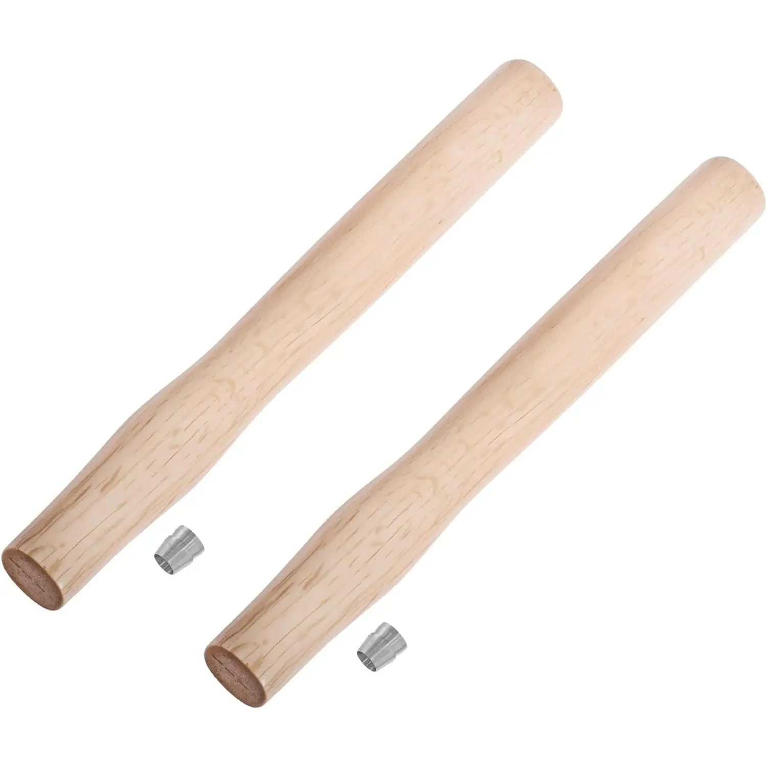 2 pcs Premium Oak Hammer Handle Replacement 32cm Long | 1 lb Wood Tool Handle,Ball Peen Hammer Handles with a Steel Wedges Suitable for Small Hammers or Axes with 22×15mm Tenons