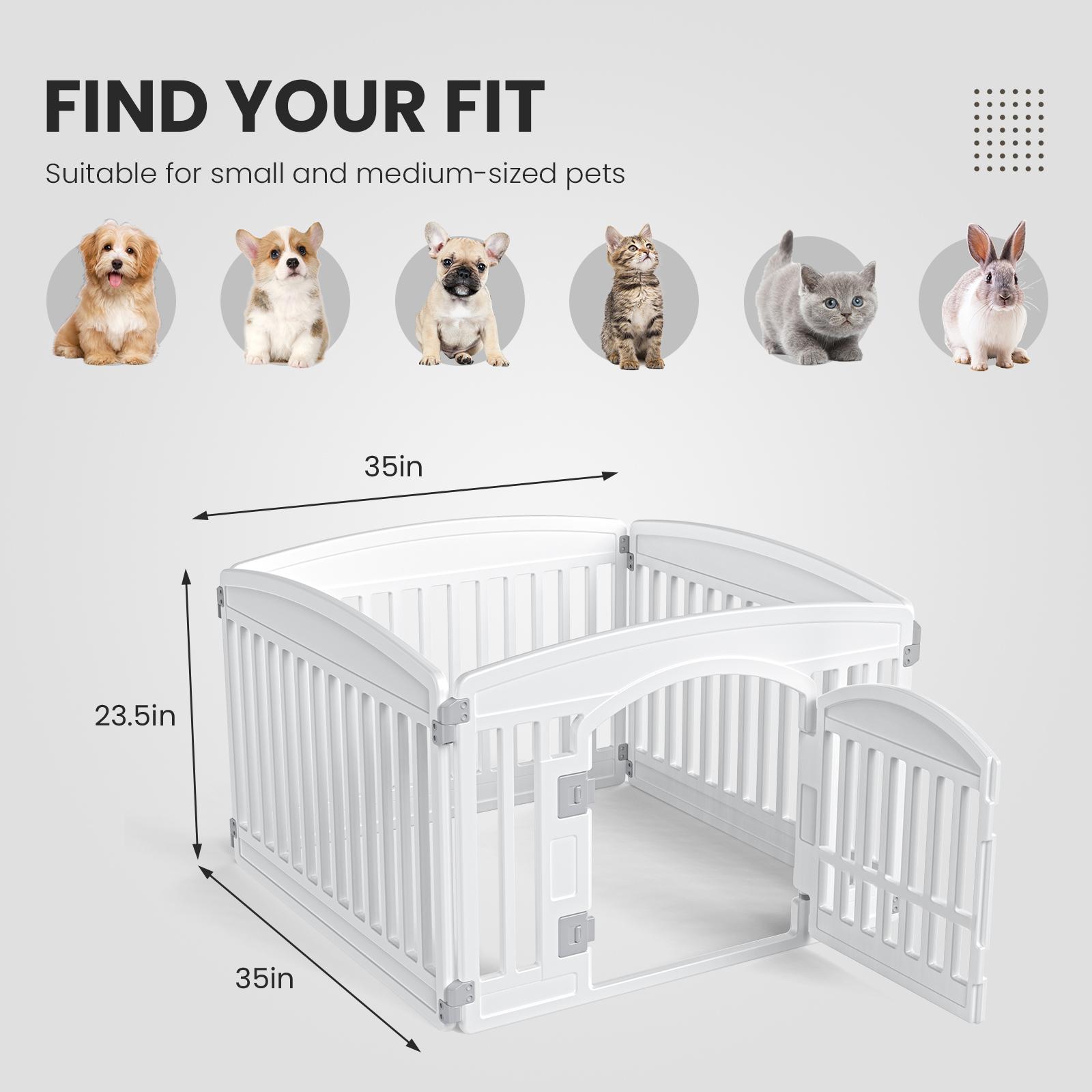 Dog Playpen Safe & 4/6-Panel Secure Indoor/Outdoor Pet Fence |   Folding & Portable |   Ideal for Small to Medium Dogs |   Easy to Clean