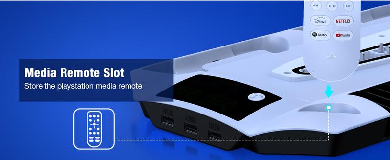 PS5 Slim Stand and Turbo Cooling Station with Dual Controller Charger Station for Playstation 5, PS5 Console Accessories with 3 Levels Cooling Fan 13-Game Organizer Headset Holder for PS5 Digital/Disc