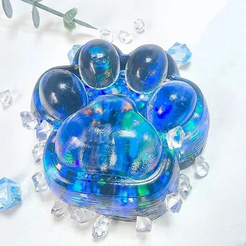 Taba Squishy Cat Paw Squeeze Toys Kawaii Sticky Squishies Fidget Toys for Birthday Party Favors Novelty Things for Kids Adults ﻿