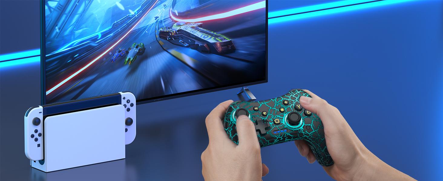 SQ-RDC012-GJ Hall Effect Switch Controller for Nintendo Switch/Switch 2/Lite/OLED, Wireless Switch Pro Controller Compatible with PC/Android/iOS, 9 Color Adjustable LED Switch Remote with App & Programmable SQ-RDC012-GJ Hall Effect Switch Controller for Nintendo Switch/Switch 2/Lite/OLED, Wireless Switch Pro Controller Compatible with PC/Android/iOS, 9 Color Adjustable LED Switch Remote with App & Programmable