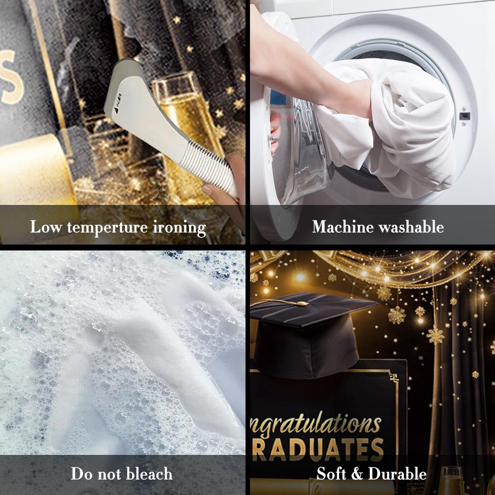 Graduation Season Theme Background Banner, 1 Count Champagne Balloon Pattern Backdrop, Decorative Banner for Photography Room Living Room Party Decoration