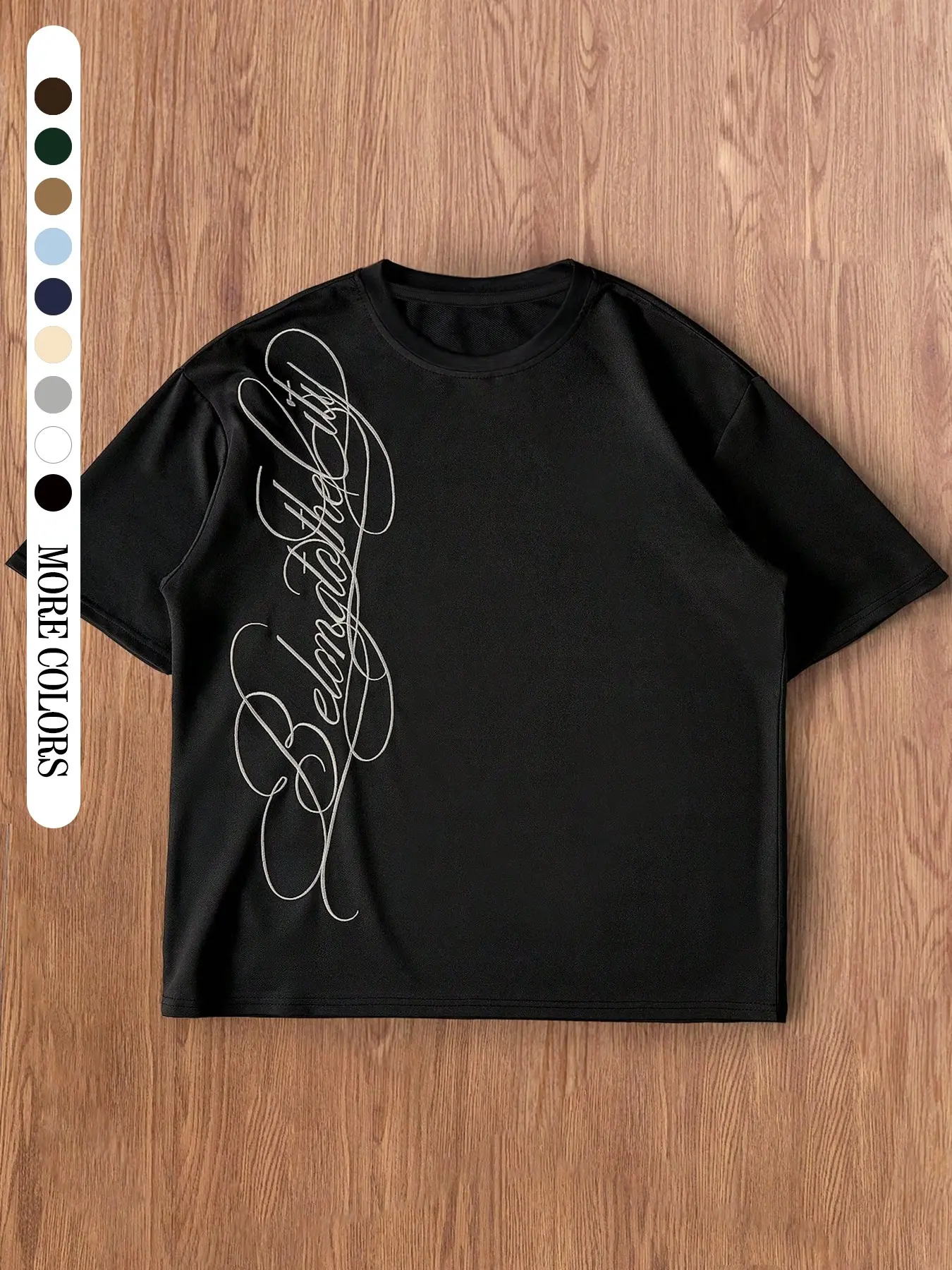 Men's Round Neck T-Shirt, Classic, Cool Letter Print, Outdoor Vacation Picnic Party, Fashion Streetwear, Comfortable Casual Top, Casual Fashion Clothing