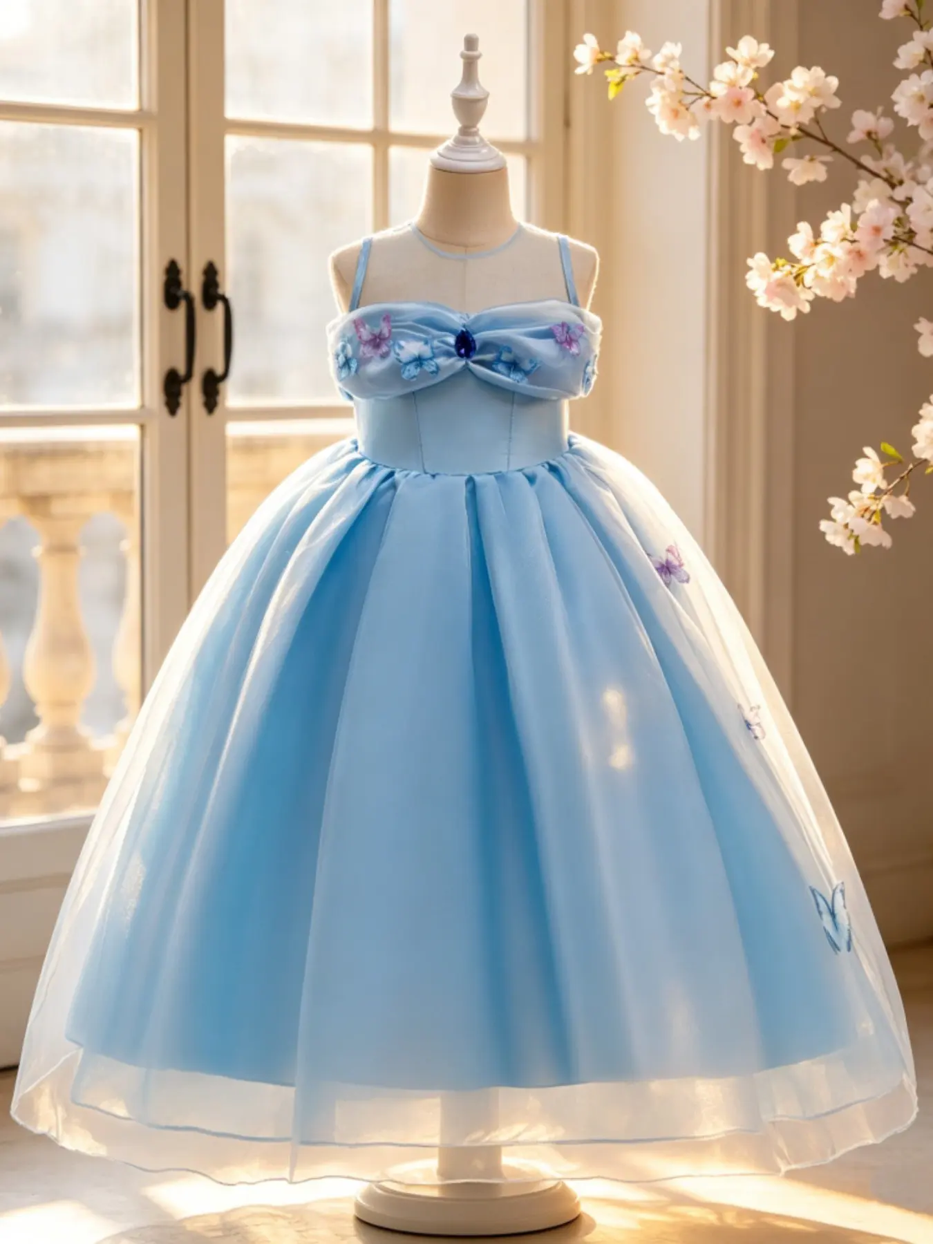 Cinderella-style princess dress gown for girls Children's performance costume