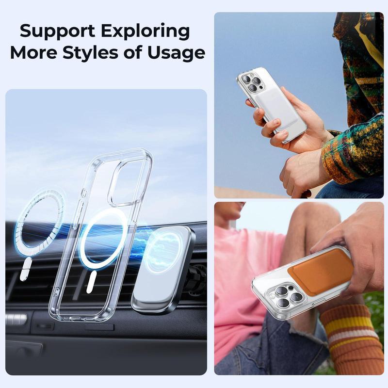 Leopard Print Clear MagSafe Protective Casing, Slim Magnetic Shockproof Phone Cover with Protection, Multi-Model Fit for iPhone 17 ProMax, 17 Air, 16 Plus, 15, 14, 13, 12, 11 - Handheld Mobile Phone Accessory (HMG37)