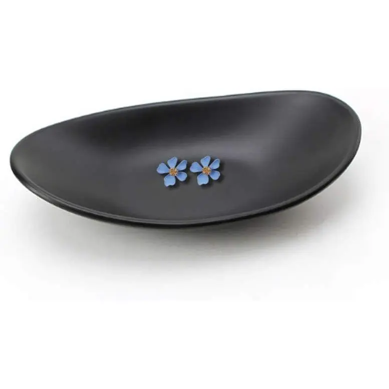 Black ring jewellery tray organiser tray, dresser decor key flat jewellery bowl decorative oval dish