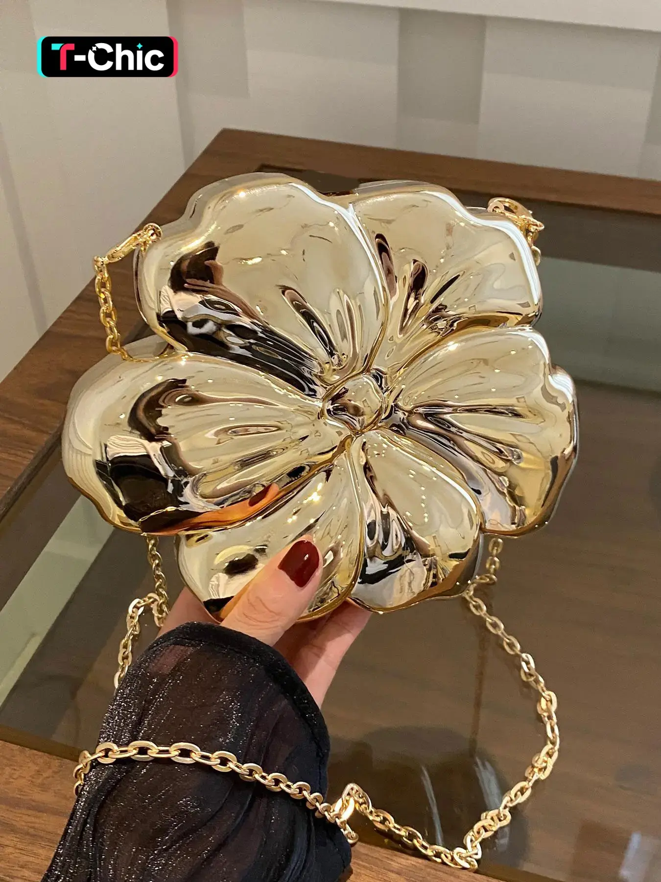 Women's Flower Design Evening Bag, Exquisite Trendy Chain Crossbody Purse, Fashionable Shoulder Bag for Party Daily Use, Elegant Stylish Purse