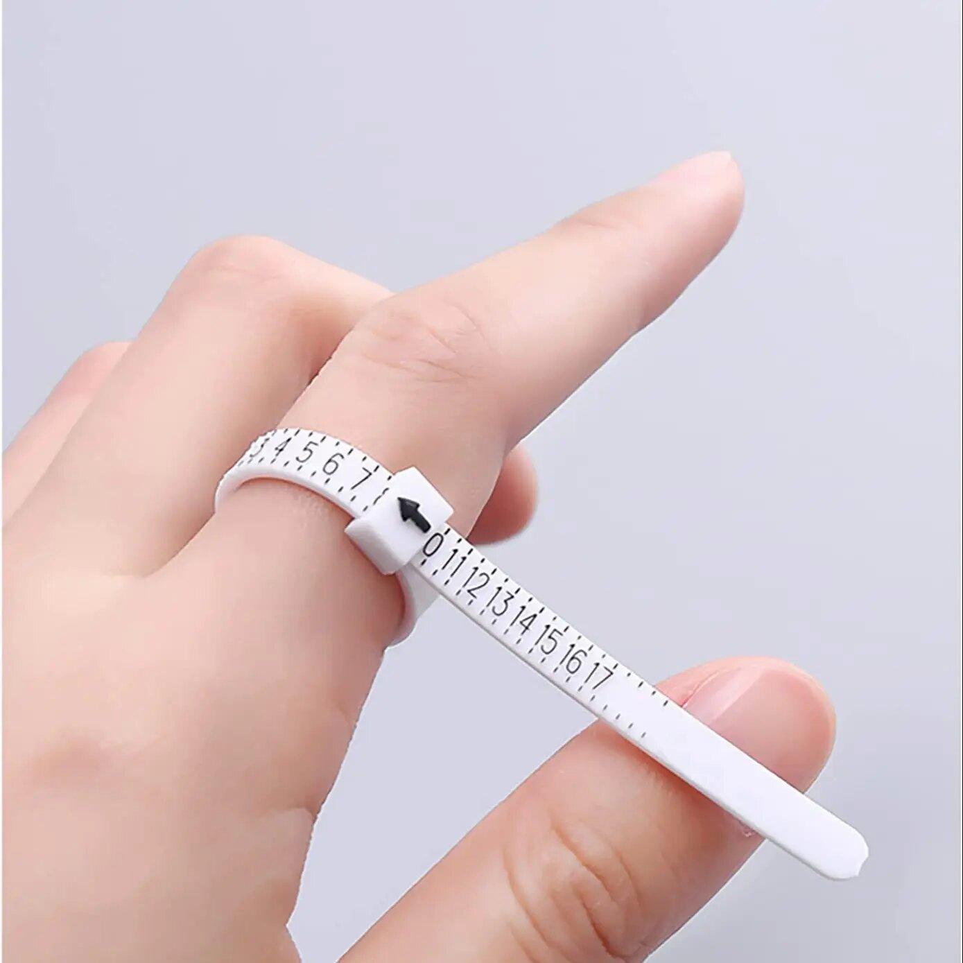 Ring Sizer Scale Measuring Gauge, Portable Finger Sizing Measure Tool, Reusable Ring Sizer Measuring Tools for Home & Jewelry Store, Gifts For Girl, Thin, White, Modern