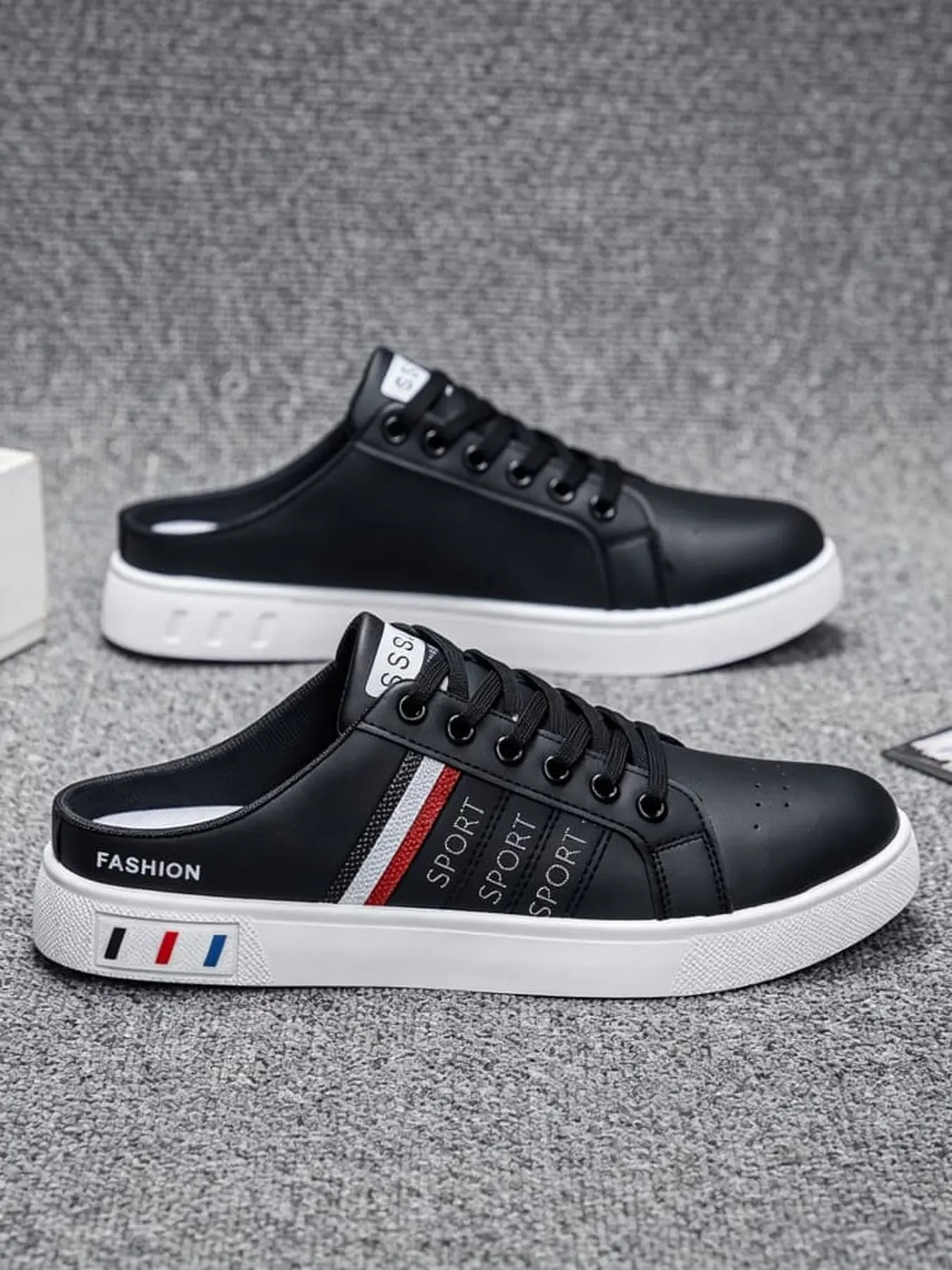 Minimalist Casual Style Men Mule White Shoes Soft Upper Anti-slip Flat Sole Board Shoes For Commute Shopping Daily Outfits