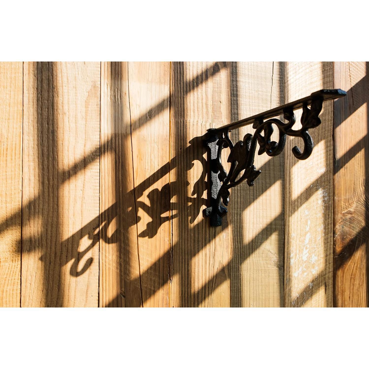 12 Inch Decorative Bird Shelf Brackets,2 Pack Cast Iron Shelf ,12''*6.5'' Antique Black Corbel,Screws Anchor Included