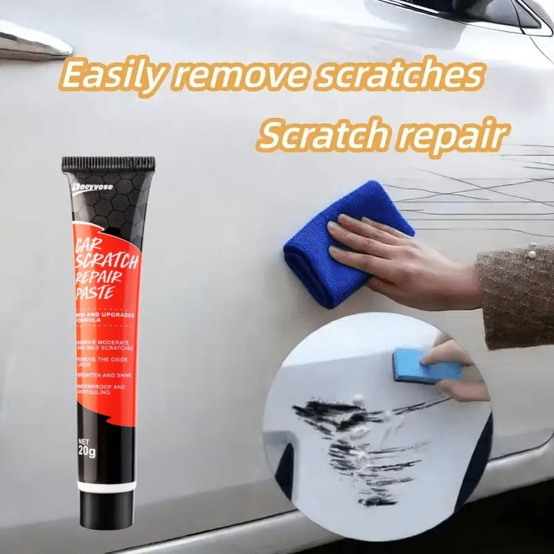 Car Scratch Remover Kit with Polishing Sponge, Fixes Minor Scratches on Bumper, Stone Marks, Fits All Common Car Paint Colors