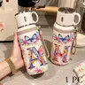 1Pc 600ml insulated mug, double wall vacuum thermal cup, 12h hot, 24h cold, leak proof lid with handle, stainless steel, Butterfly letter, floral alphabet A-Z print, personalized initial design, gift for women, mom, birthday, Mother's Day gift