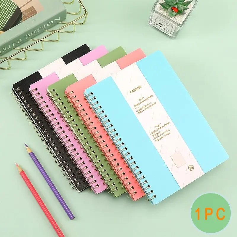 A5 Coil Notebook 5 Colors Available 100g Thick Paper 80 Sheets Perfect Writing Stationery for Students and Businessmen