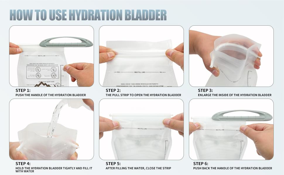 Hydration Pack Backpack, Lightweight Water Backpack with 2L Leakproof Hydration Bladder Daypack for Men Women,Running Hydration Vest for Outdoor Trail