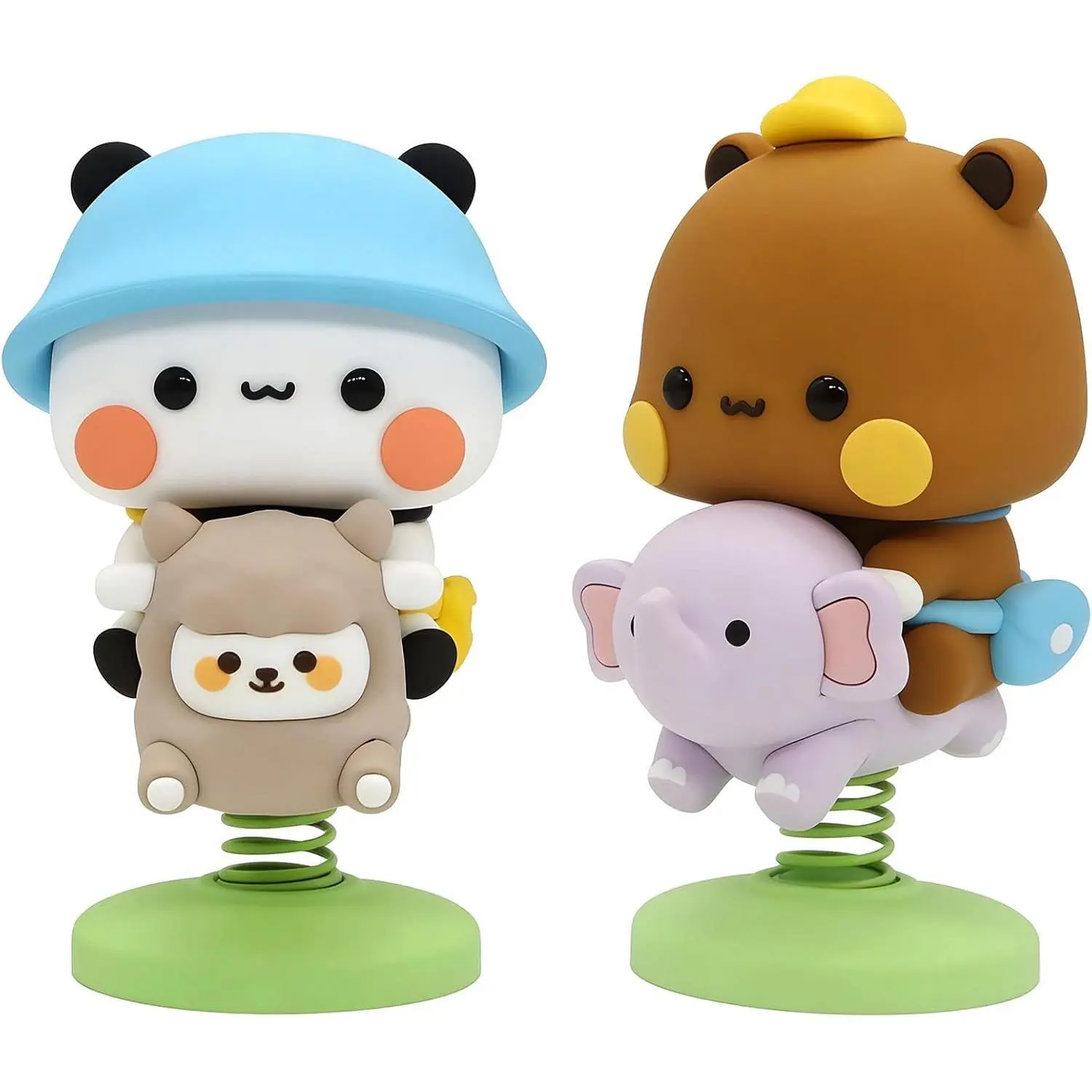 YOKUSHI 2 PCS Bubu and Dudu Bears Car Dashboard Decorations, Cute Cartoon Statue Bears Panda Figurine Office Desk Decor for Decor Accessories Tabletop Ornaments Gifts (C)