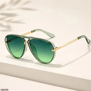 Retro Aviator Sunglasses for Women, Gradient Lens Y2K Style Fashion Shades, 2026 Trend Street Style Eyewear, UV Protection Casual Outdoor Sunglasses for Summer, Beach, Travel, Driving and Everyday Wear