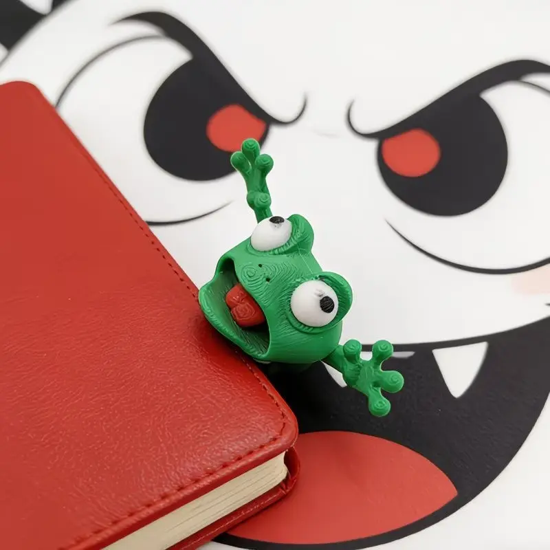 Funny 3D Printed Cat & Frog Bookmark, Cute Animal Page Holder, Flexible Book Marker, Unique Gift for Book Lovers, Readers, Students & Teachers