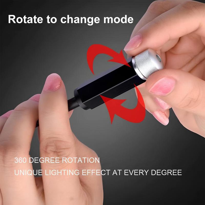 Car Starlight Projector, USB Powered Adjustable Romantic Car Interior Light, Portable Car Roof Starry Sky Atmosphere Light for Car Room Party, Plug and Play