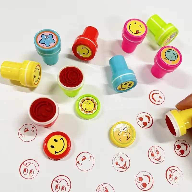 10/20pcs Happy Smiley Face Stamps 10 random/20 fun happy smiley face stamps Birthday gifts, reward stamps, party favour fillers, mood-lifting stamps and self-inking stamps, Craft Kits