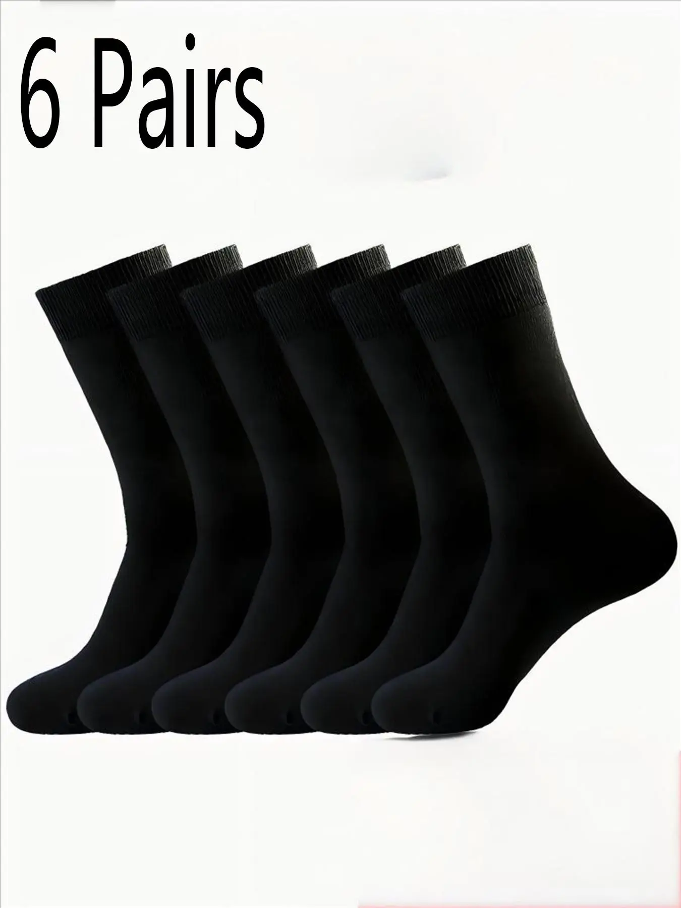 6 pairs of men's premium mid-calf business casual work socks, soft and comfortable, suitable for all festivals including Christmas and Halloween, and wearable in all four seasons