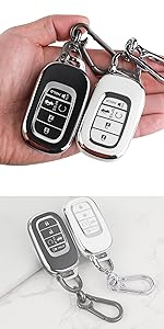 Key Fob Cover Shell for Honda 2003 2012 Accord 2009-2015 Pilot,3+1Button Keyless Remote Fob Case Kit Fit for 2006-2013 Civic EX 2005-2006 CR-V (Pack of 4)