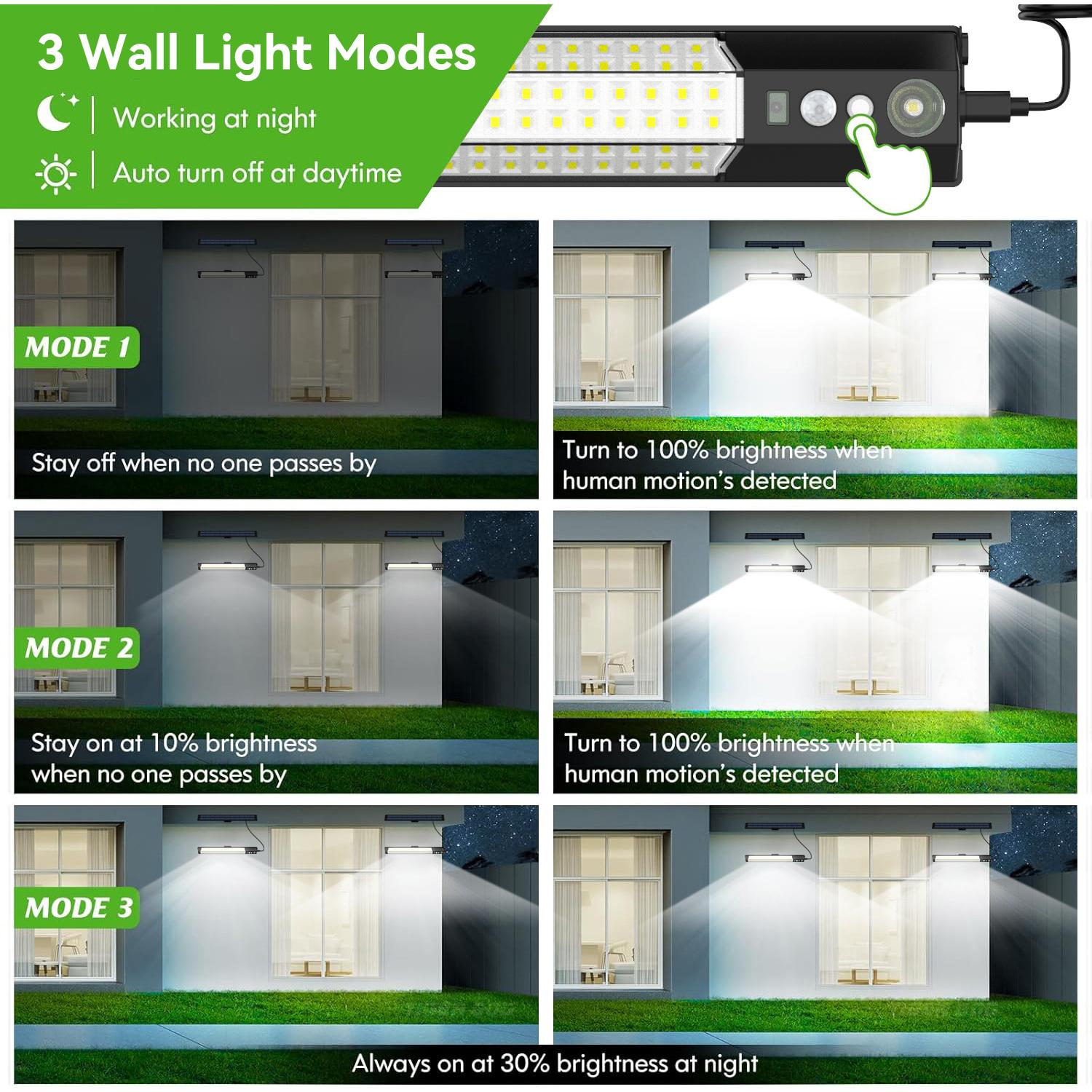 Solar Powered Wall Light, 1 Count Smart Solar Sensor Wall Light, IP65 with Smart Motion Sensor Solar Cabinet Light, LED Light Bar for Indoor & Outdoor, Solar Lights Outdoor