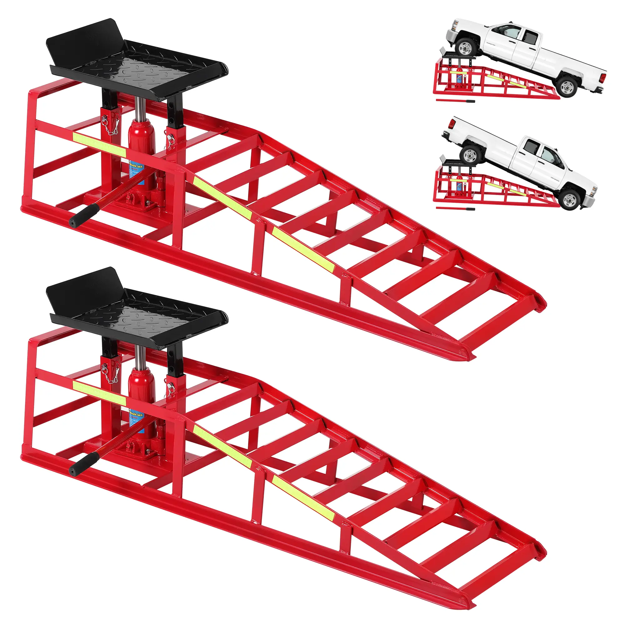 Garage-Pro 5T Hydraulic Ramps (Set of 2) – Sturdy Adjustable Car Lift for Oil Changes, Repairs & Tire Work, Holds Up to 11,023 lbs