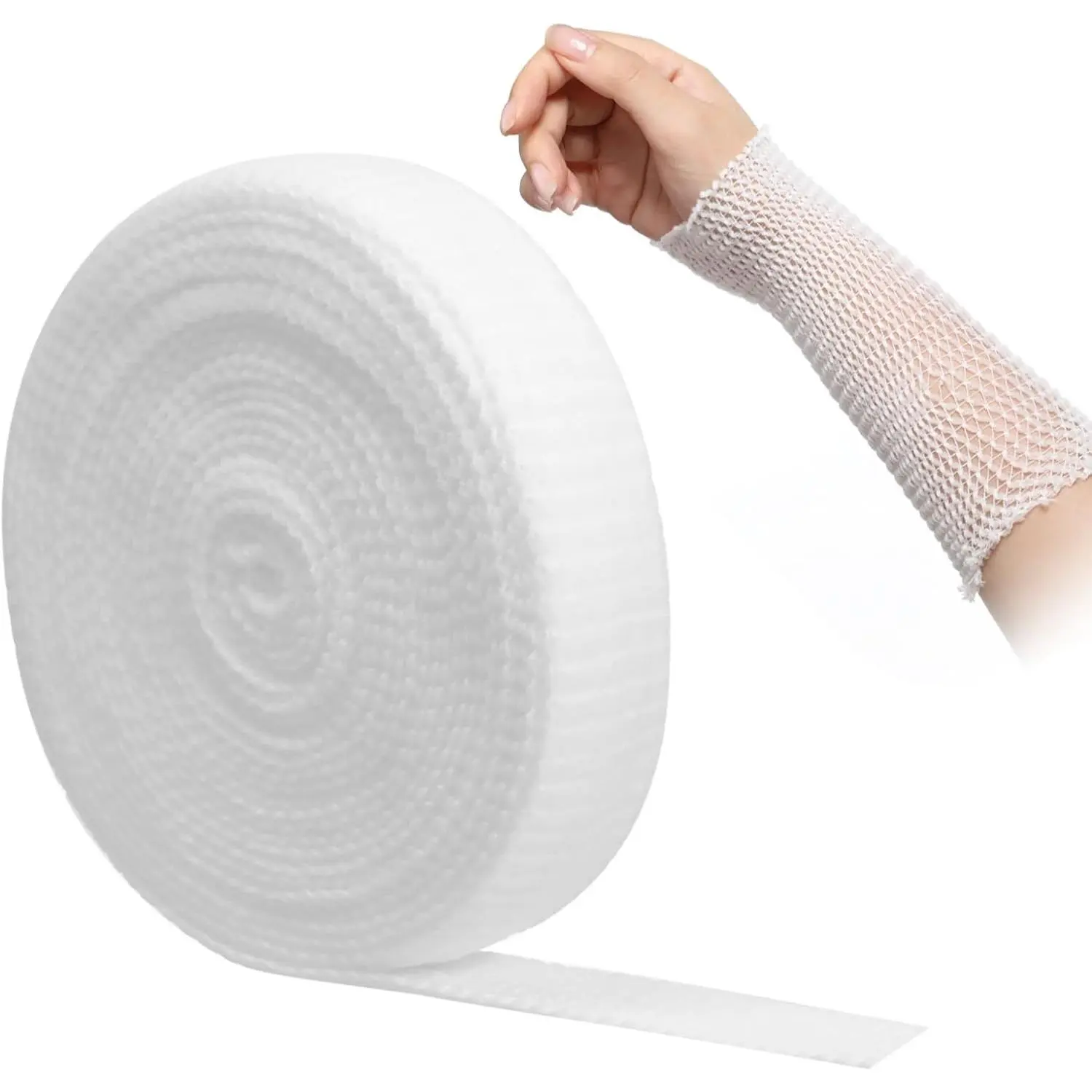 Tubular Stretch Gauze Bandage Size 4 Elastic Cotton Wrap Netting Support Retainer for Arms Lower Legs 1.2in×5.5yd