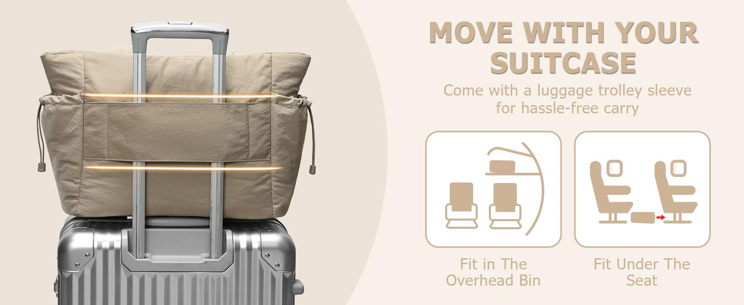 Tote Bag for Women, Lightweight Puffer Tote Bag with Compartments, Quilted Shoulder Bag Handbag with Zipper for Work