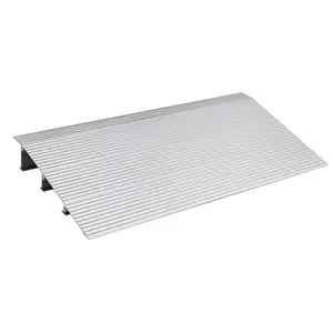 Adjustable Aluminum Door Threshold Ramp – 1"-5" Rise – Portable Non-Slip Entry Ramp – For Wheelchairs, Scooters, Walkers, Strollers – 800 lbs Capacity – Ideal for Doorways & Curbs