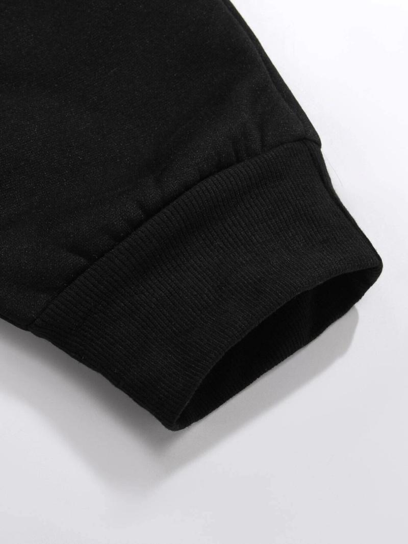 Men's Fall Winter Casual Sportswear Set, Sweatsuit with Pockets, Fashion Artistic Letter Print Hoodie & Drawstring Pants, Comfortable Warm Two-Piece