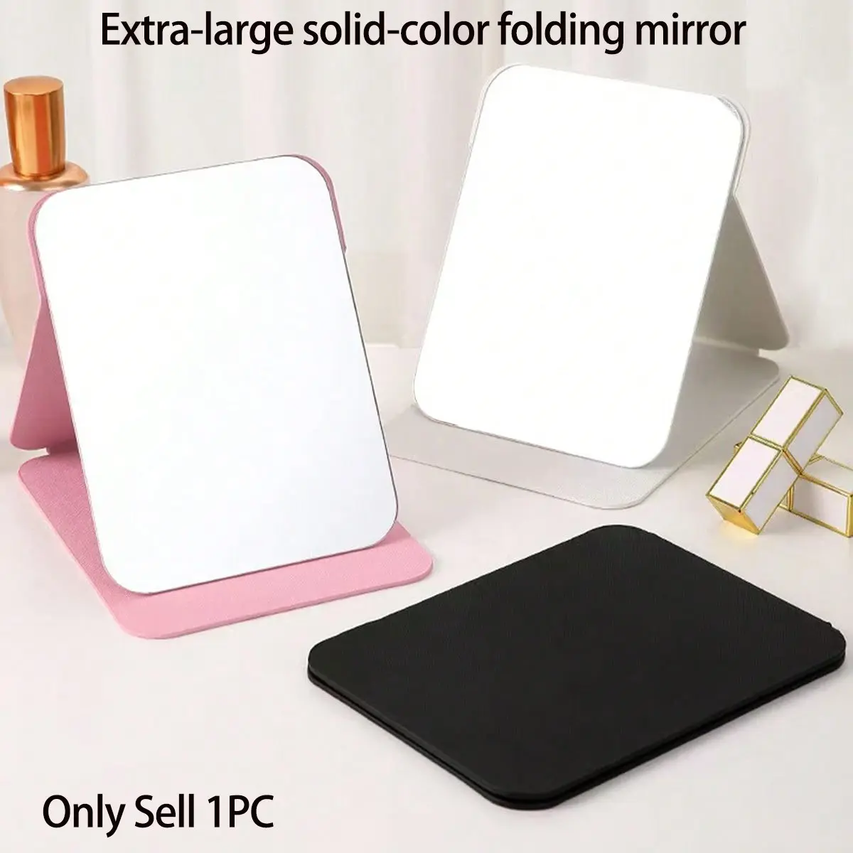 Square Folding Mirror, Foldable Mirror, Large Desktop Makeup Mirror, Cosmetic Mirror, Vanity Mirror, Portable Travel Mirror, Home Use, Gift for Friends, Valentine's Day, Mother's Day