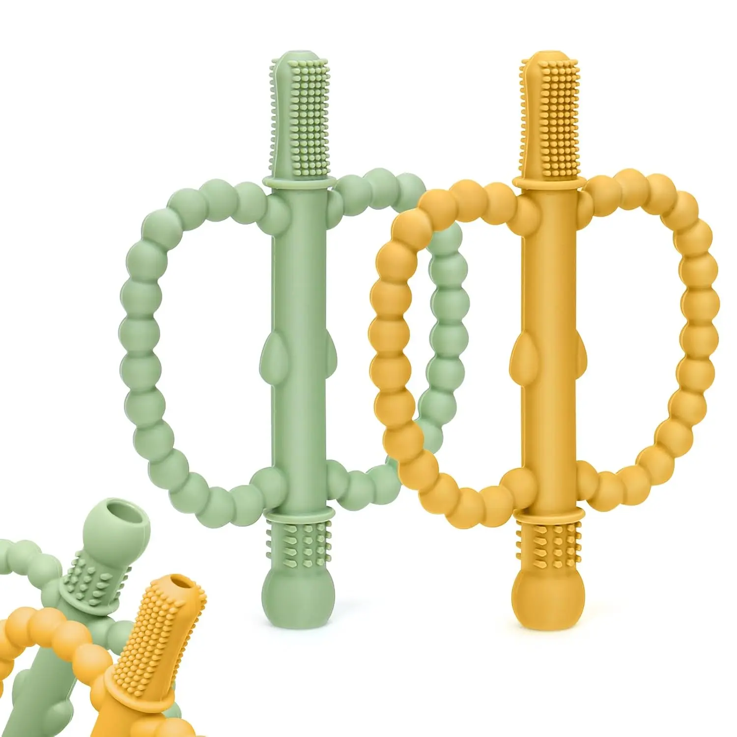 Silicone Tube Baby Teething Toys - Anti-Choking Design, Chew Straws, Prop 65 Safe, Unisex Baby Fashion Accessories for 0-36 Months Infants (Infant Size, Teething Relief)